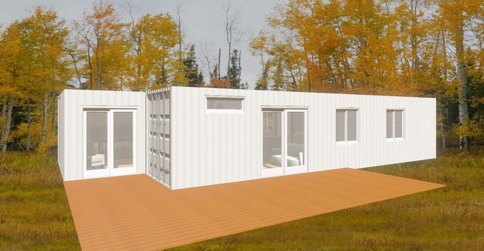 3-Module Container Home – The Huntington, 2 Bedrooms – The Huntington – Luxury Two Bedroom Shipping Container Home | Two 40ft + One 20ft Container Home — 20ft — new in new condition