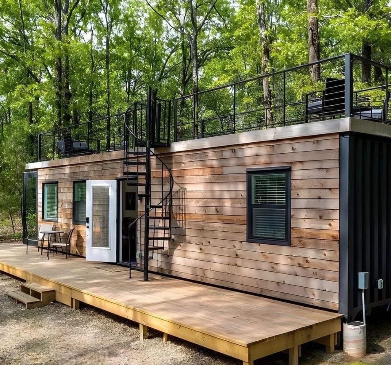 40ft 1-Bedroom Container Home – Rooftop Deck – Luxury 1 Bedroom Tiny Home with Rooftop Deck – Fully Furnished Modern Prefab Container Home with Bathroom, Smart Interior & Fast Installation — 20ft — new in…