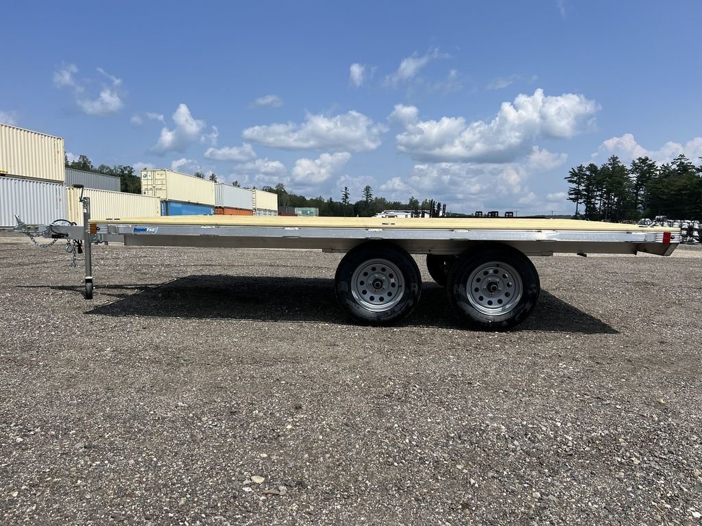 2024 Cargo Pro 101 in Deckover Trailer – Aluminum – Full side profile view of the trailer showing the tandem axles and frame
