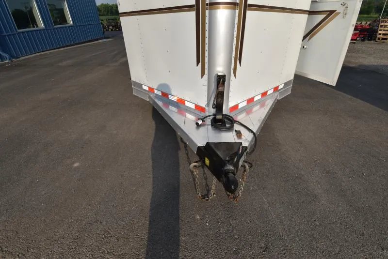 2008 C and C Trailers 4 Horse Bumper Pull – Hay Pod – Top down view of the trailer tongue, hitch, and safety chains