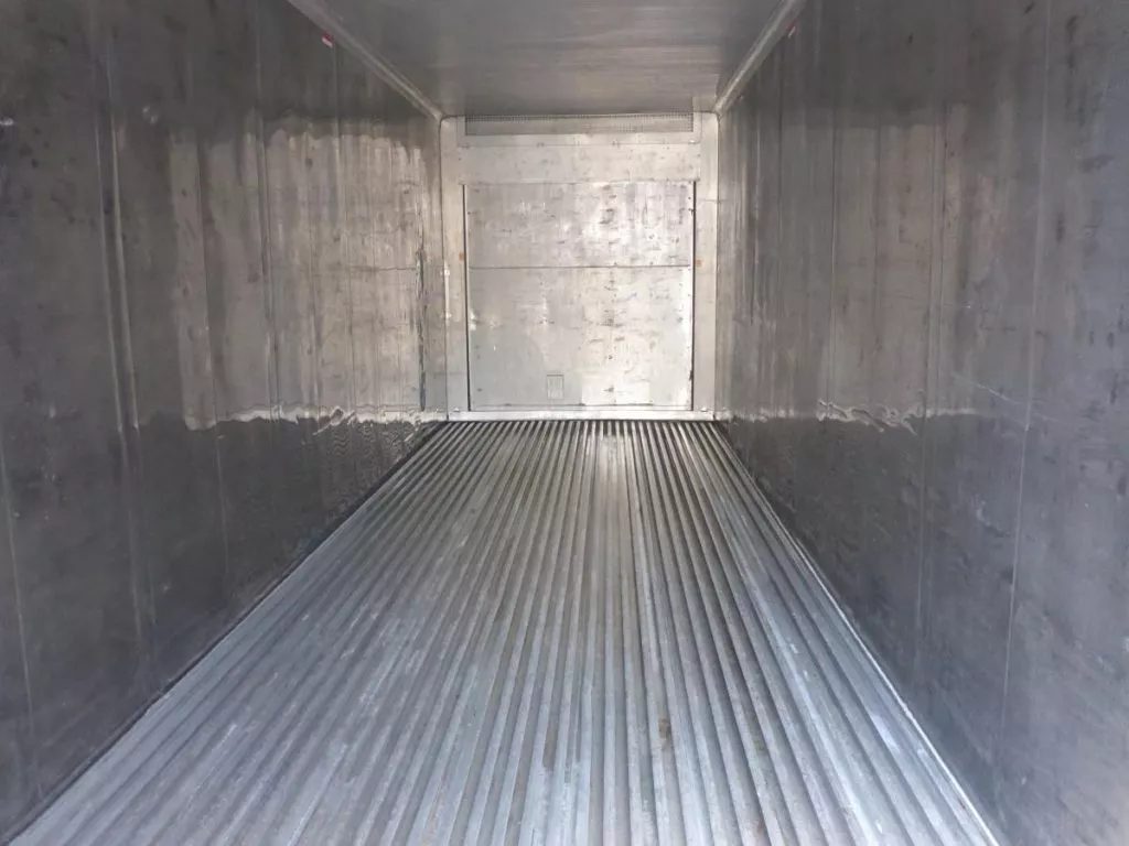 30ft Customized Reefer Container – Mobile Freezer Storage – empty refrigerated container interior with ribbed metal floor