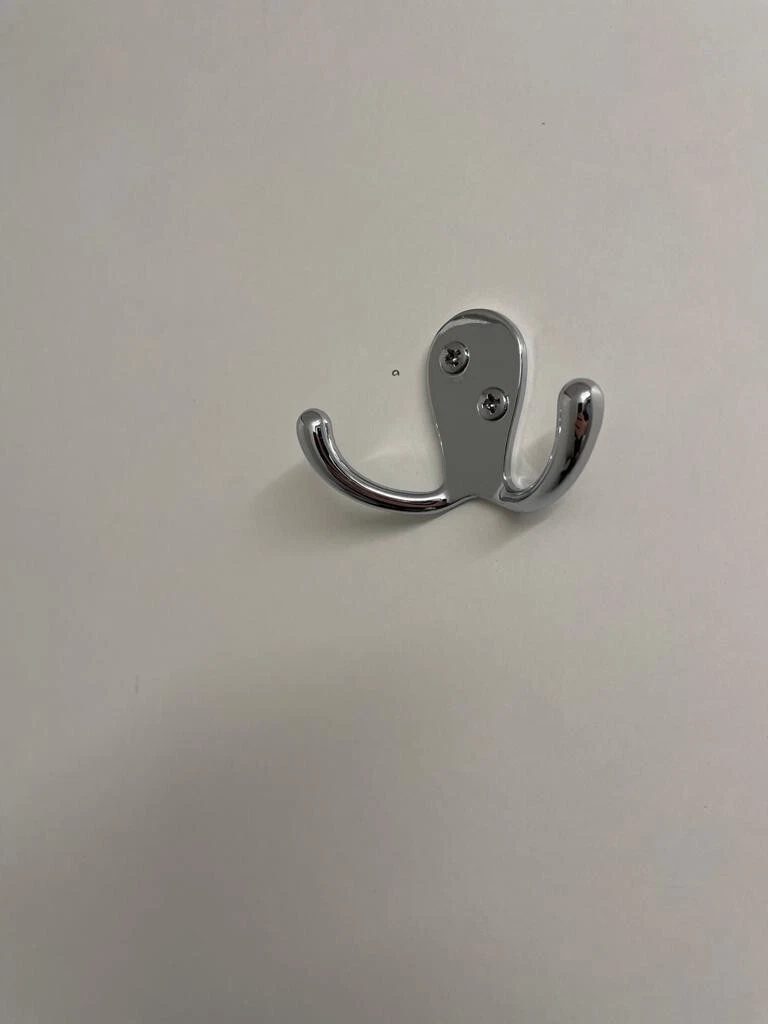 20ft Refurbished Container Toilet Block – Separate Compartments – chrome double coat hook on a plain wall