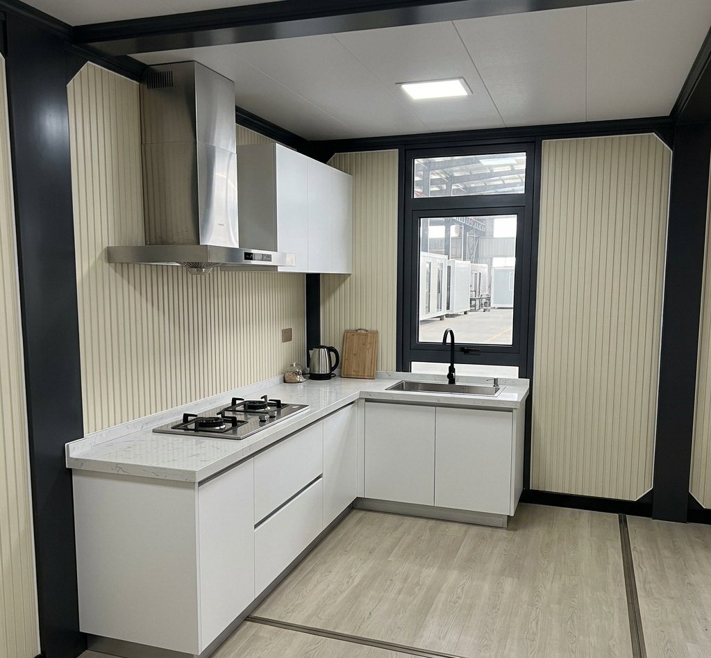 4-Bedroom Two-Story Container Home – Balcony, 2 Baths – 4 Bedroom 2 Story Luxury Modular Container Home Villa – Fully Furnished Prefabricated Portable House with Balcony — 20ft — new in new condition (13)
