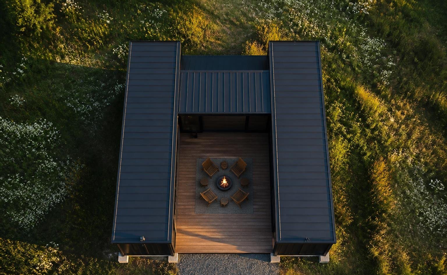 Three-Module Container Home – Trinity, 2 Bedrooms – Trinity 100ft U-Shape Modular Container Home — 2 Bedroom, 2 Bathroom, Central Deck (Two 40ft + One 20ft) — 100ft — new in new condition (8)