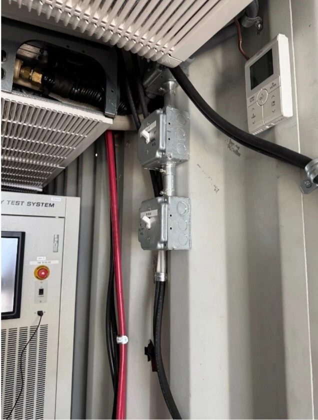 20ft Used Refrigerated Container – Modified Equipment Storage – interior climate controls, electrical switches, wiring and cooling equipment