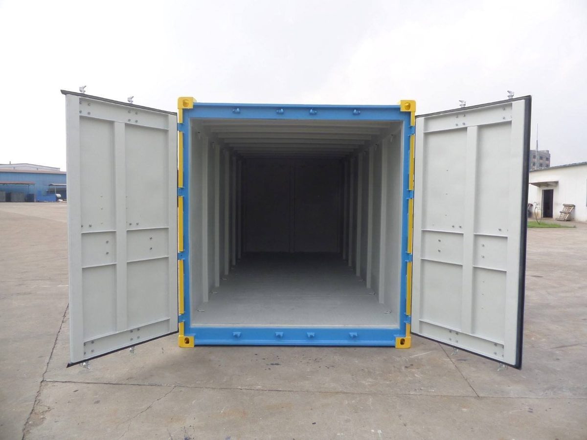 20ft Offshore Storage Container – DNV-Certified Lifting Slings – front view of container with both doors open