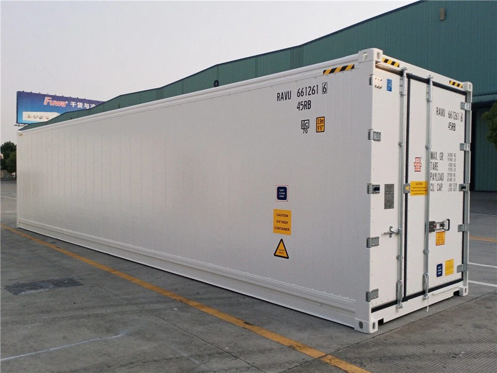 20ft High Cube Container Office – Side Entry and Two Windows – three-quarter exterior view of white container with closed cargo doors