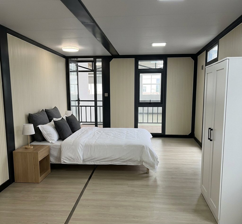 4-Bedroom Two-Story Container Home – Balcony, 2 Baths – 4 Bedroom 2 Story Luxury Modular Container Home Villa – Fully Furnished Prefabricated Portable House with Balcony — 20ft — new in new condition (10)