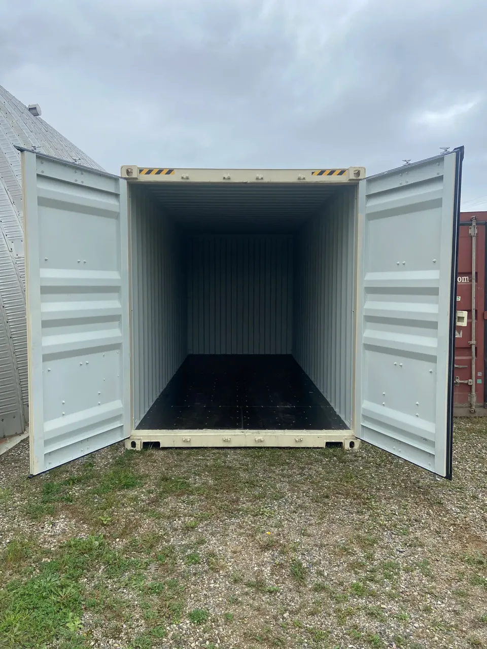 20ft High Cube Shipping Container – One-Trip, Extra Height – open cargo doors revealing an empty container interior