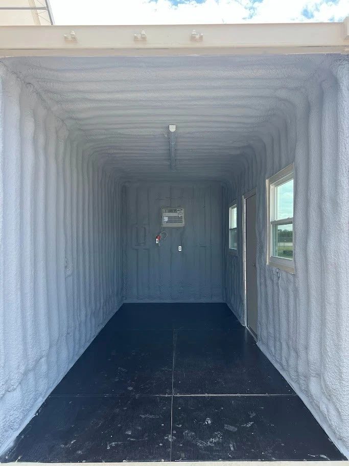 20ft High Cube Container Office – Side Entry and Two Windows – empty insulated container office with windows and side door