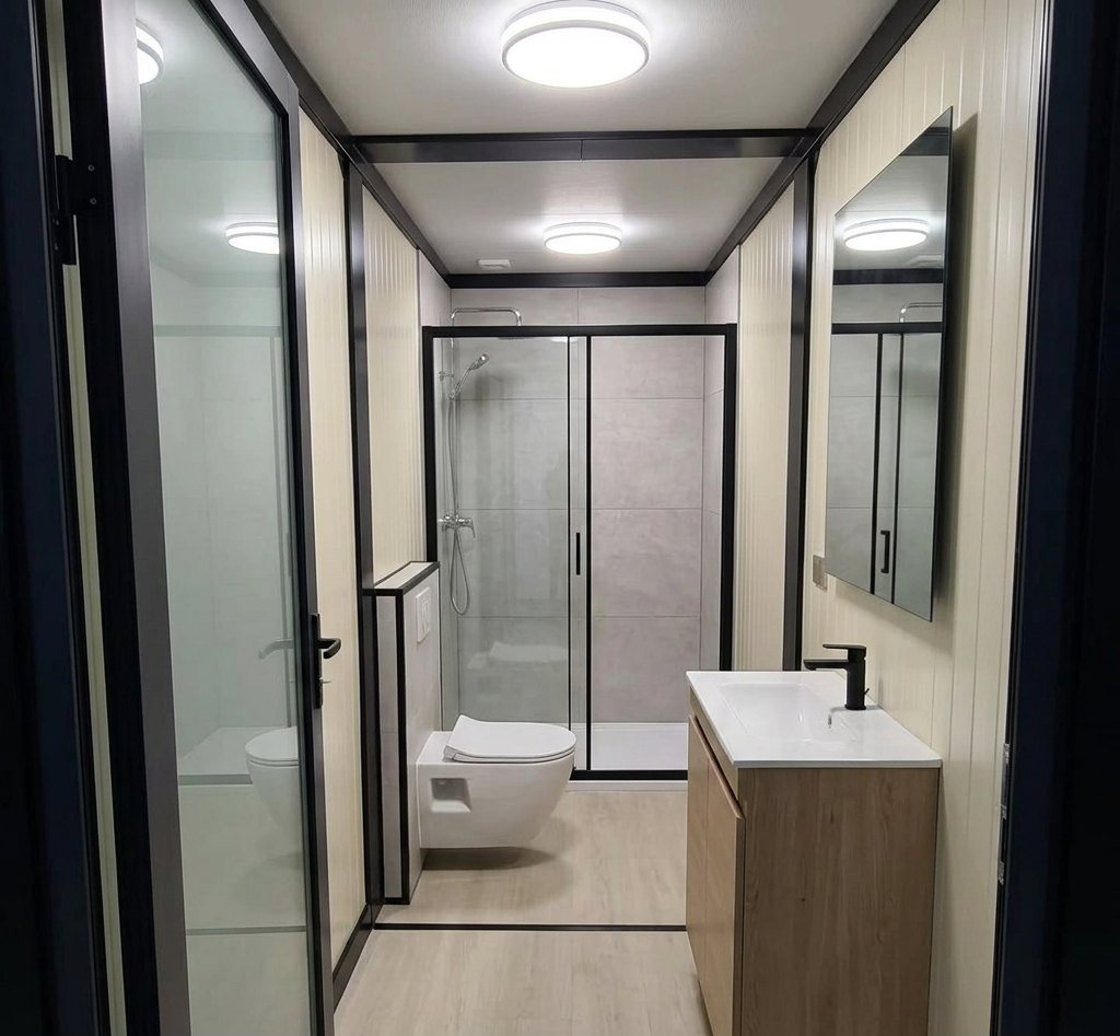 4-Bedroom Two-Story Container Home – Balcony, 2 Baths – 4 Bedroom 2 Story Luxury Modular Container Home Villa – Fully Furnished Prefabricated Portable House with Balcony — 20ft — new in new condition (9)