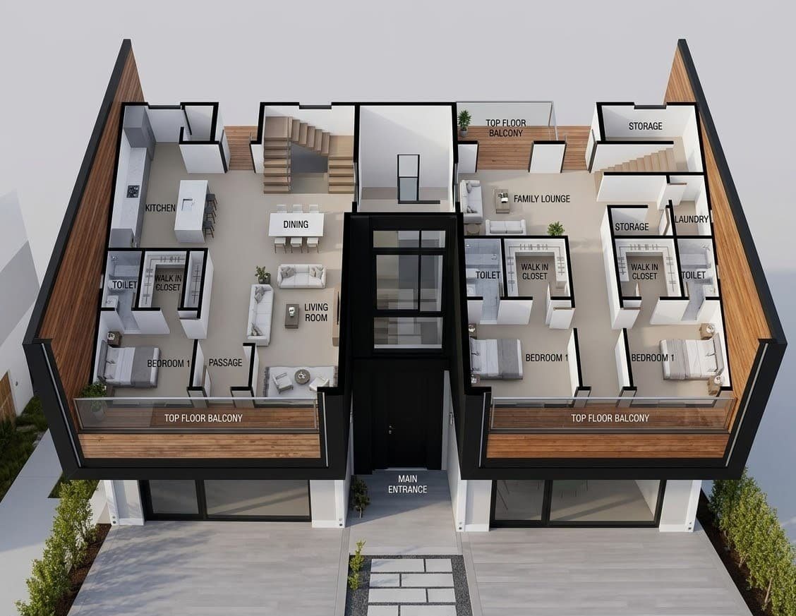 Four-Module Container Home – 3 Bedrooms, 2 Stories – Luxury 3 Bedroom Prefabricated Modular Container Home Villa for Sale — 4 x 40ft High Cube modules — new in new condition (13)