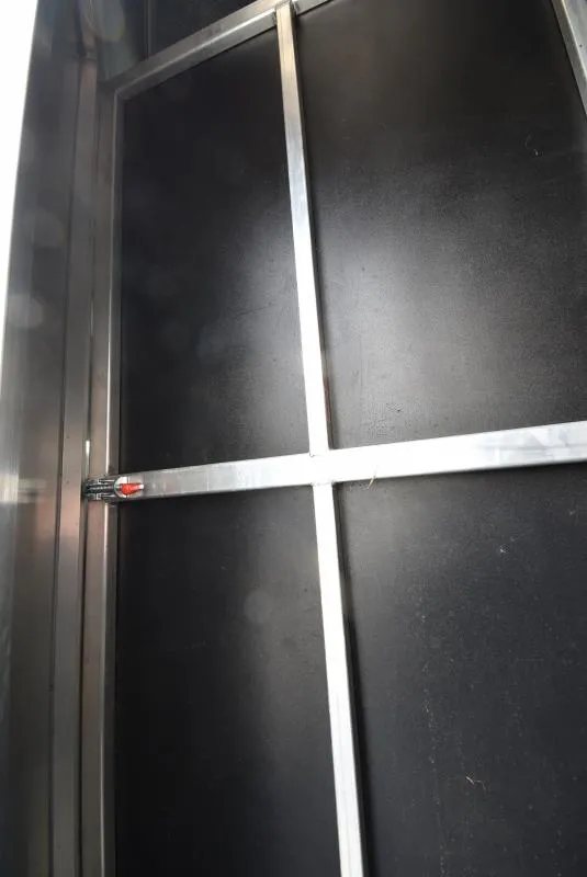 2021 Shadow 3 Horse Trailer – Fold-In Tack Wall – Close up view of the black rubber lining on the interior trailer wall
