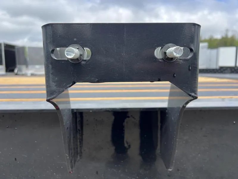 2024 Diamond C 24 ft Tilt Trailer – Spare Mount – Close-up of a metal mounting bracket on the side of the trailer