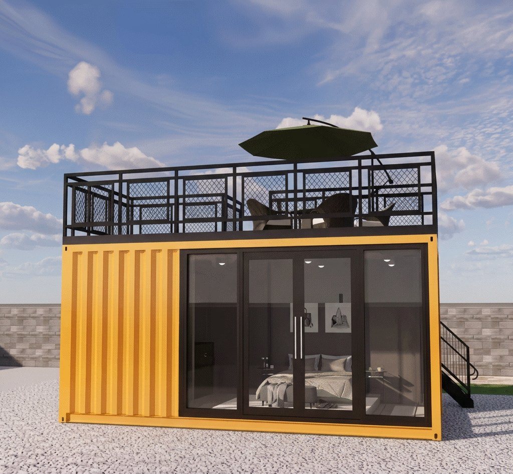 20ft Container Home – 1 Bedroom, Rooftop Terrace – High Quality 20ft Prefab Shipping Container House — matching exterior gallery view