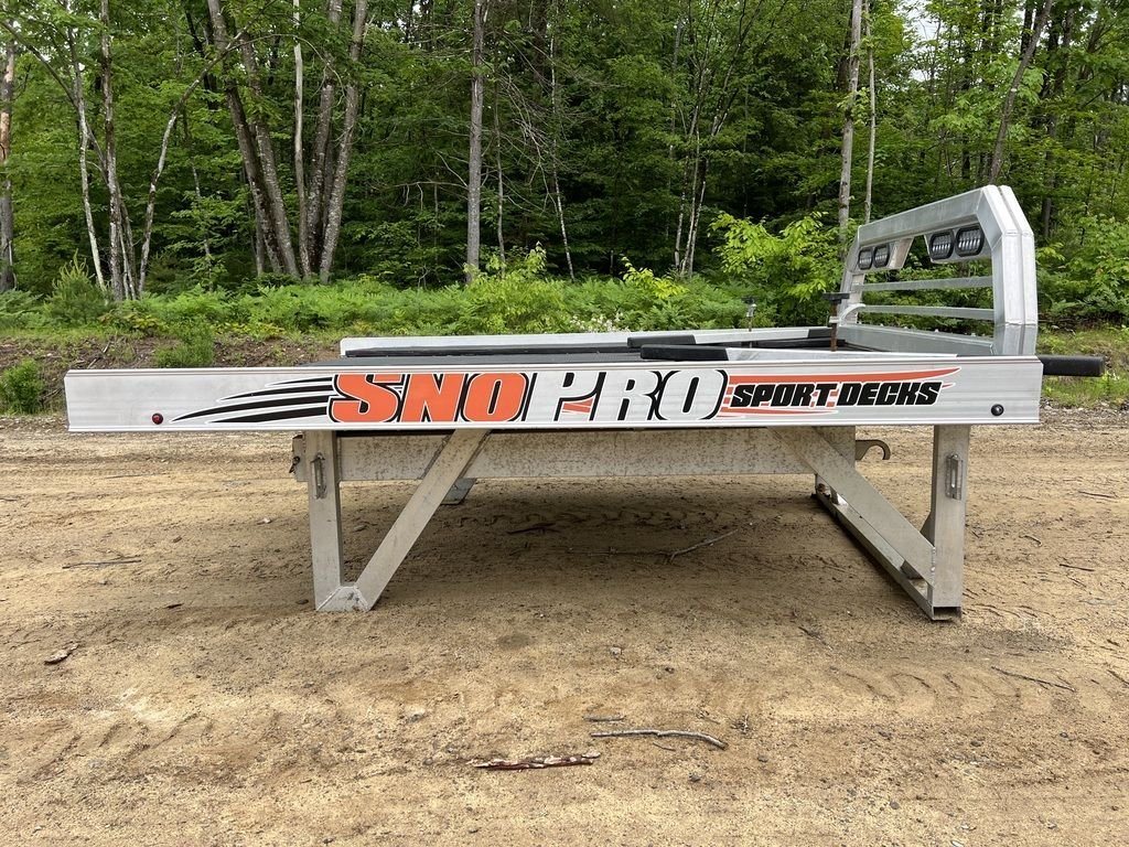 2022 Sno Pro 7 ft Sled Deck – Quad Ply Decking – Opposite side profile of the sled deck showing the telescoping rail