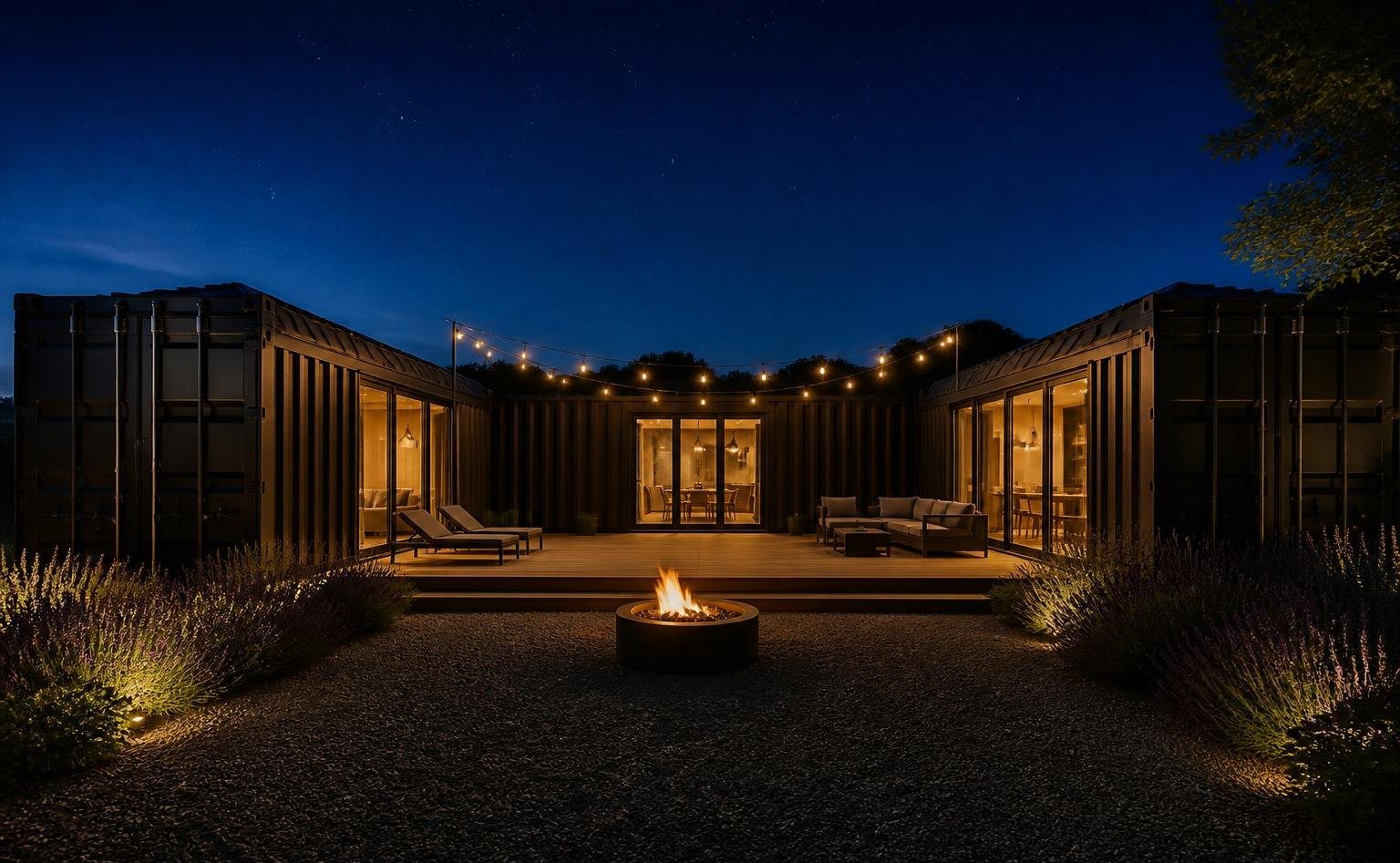Three-Module Container Home – Trinity, 2 Bedrooms – Trinity 100ft U-Shape Modular Container Home — 2 Bedroom, 2 Bathroom, Central Deck (Two 40ft + One 20ft) — 100ft — new in new condition (10)