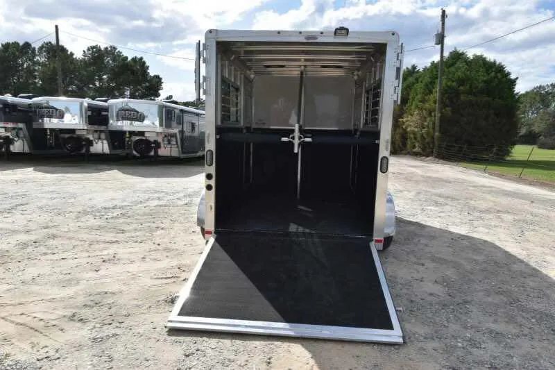 2018 Lakota 2HBPST 2 Horse Trailer – Dressing Room – Rear of the trailer with the ramp down and doors open