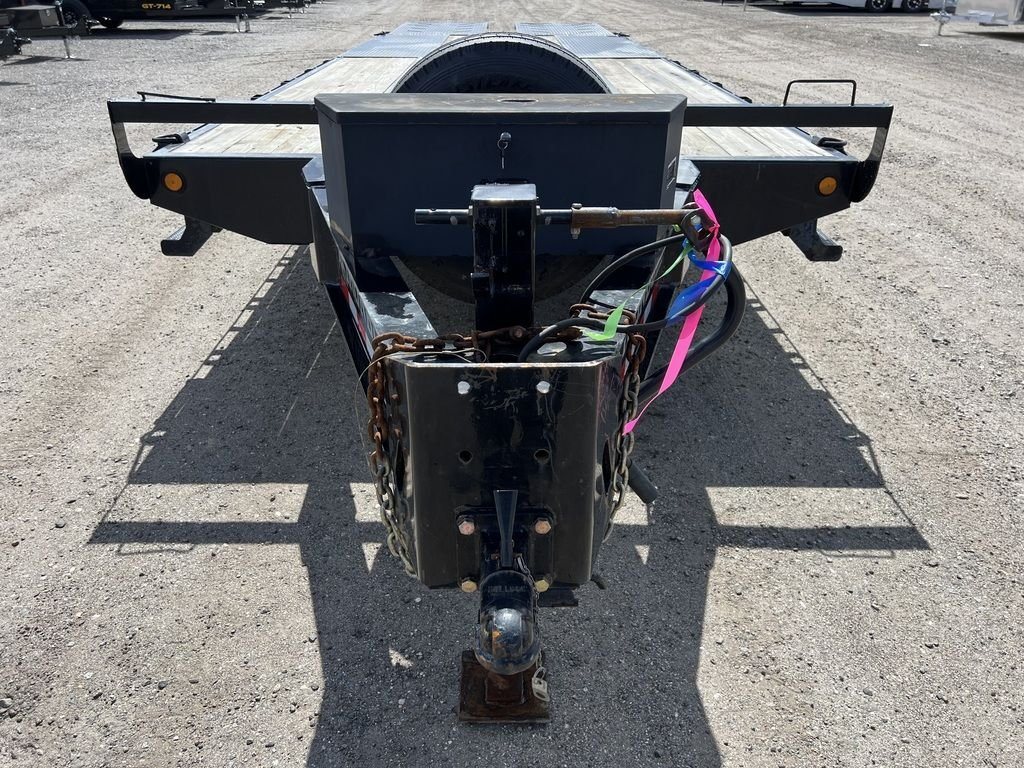 2022 Iron Bull Trailers Equipment Trailer – Rampage Ramps – Close up view of the trailer hitch, coupler, and front storage box