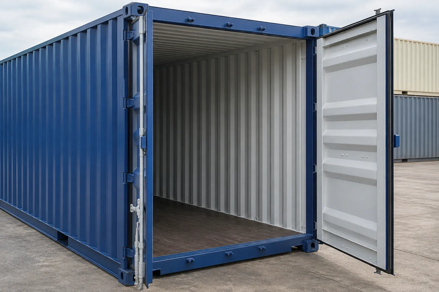 Container door framing and corner casting relevant to shipping container permit documents