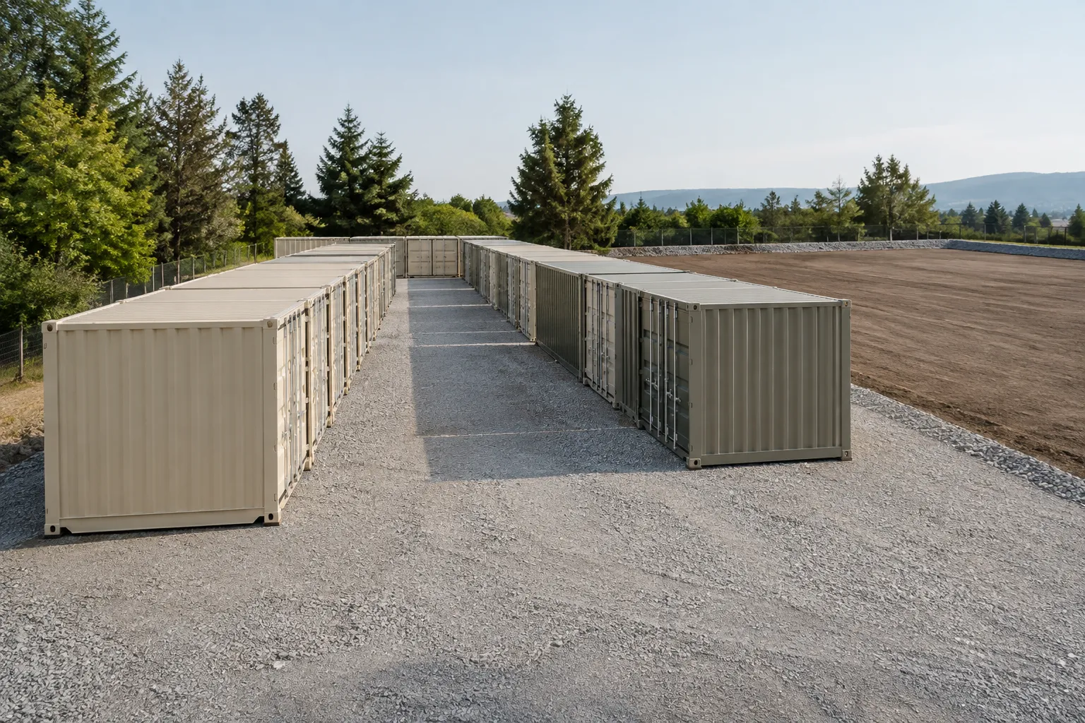 Prepared yard to buy shipping containers for self storage business expansion