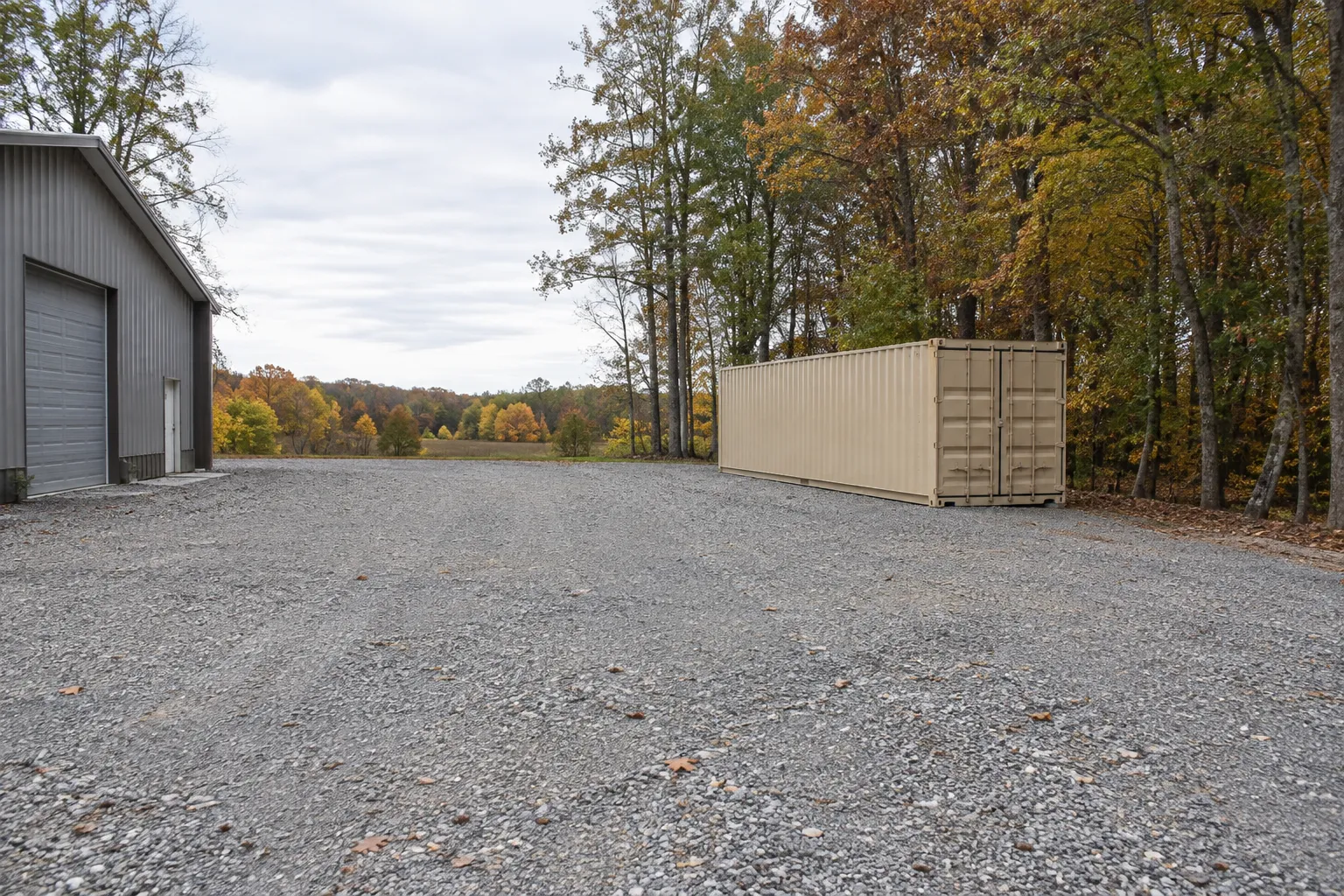 Prepared gravel placement area helps determine the best time to buy a shipping container.